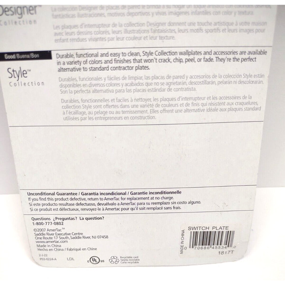 Amerelle Wall Switch Cover 1817T CHICKEN, BLUE BIRD, FLOWER, STAR, COFFEE POT - Picture 4 of 4